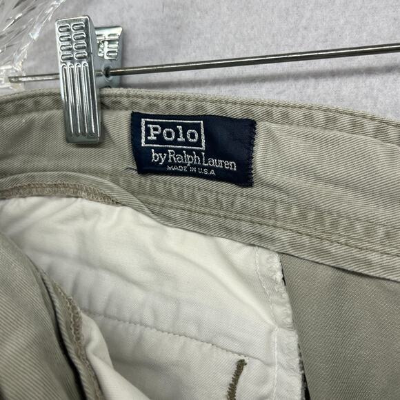 POLO RALPH LAUREN Shorts Mens 35 Military 8" Double Pleat Chino Belted Made USA - Picture 6 of 14